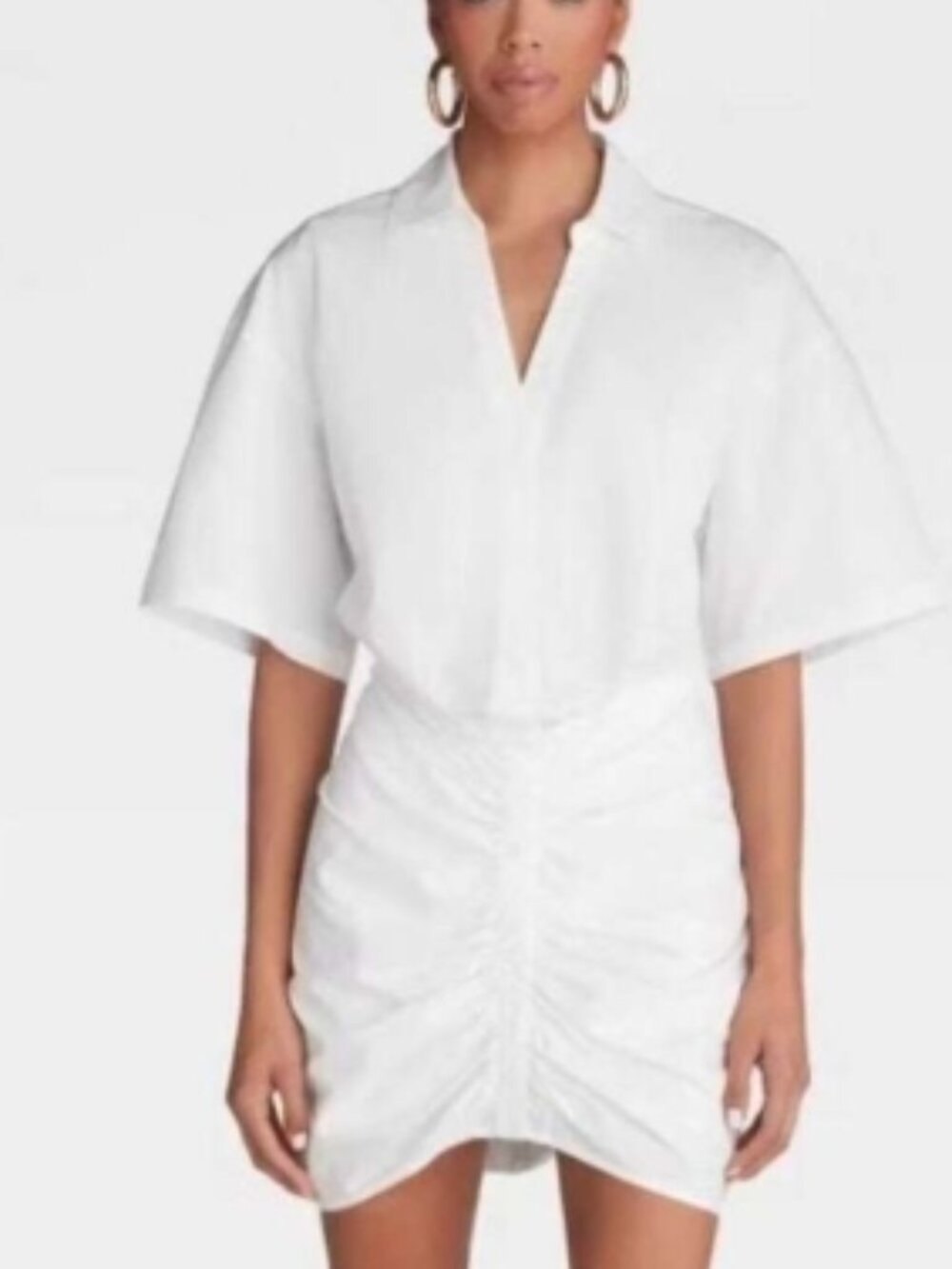 Kbb by Kahlana Ruched Mini Shirt Dress